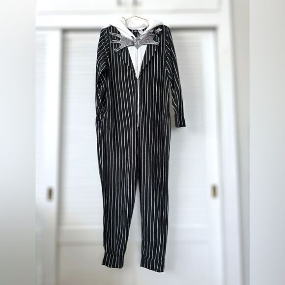 Disney The Nightmare Before Christmas Jack Skellington hooded Union suit  Costum - Picture 7 of 15